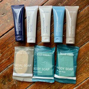 Lot of 8 JOSE EBER Royale Rose Shampoo Soap Hair Conditioner Body Wash Travel